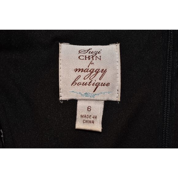 SUZI CHIN MAGGY BOUTIQUE $119 Black Sequin Scoop Neck Mini Tank‎ Dress Size 6 - Picture 5 of 5